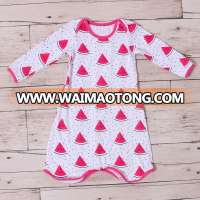 Watermelon Printed Organic Cotton Kids Christmas Wholesale Pajamas for Baby Girls